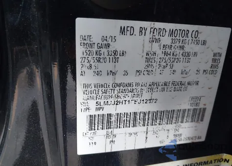 2015 Lincoln Navigator from USA, damaged, VIN 5LMJJ2HT1FEJ12872